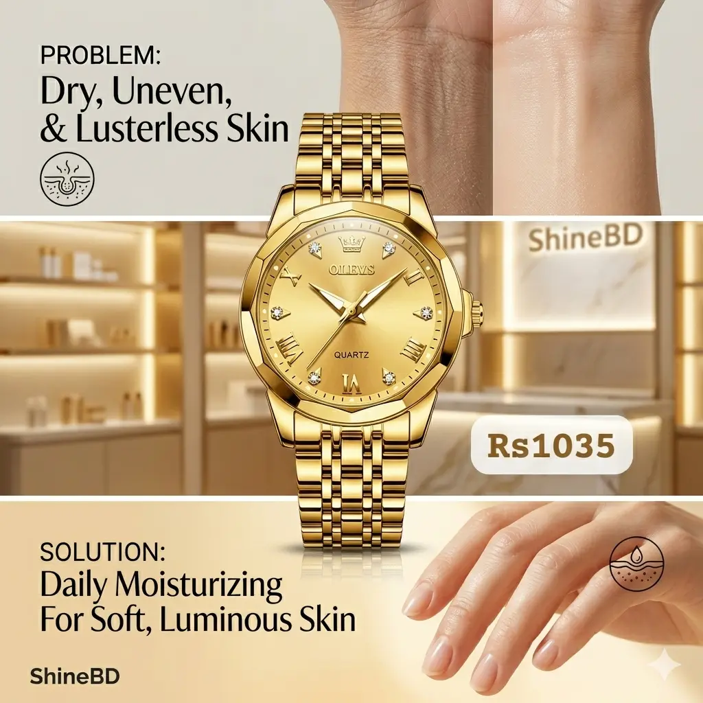 Golden luxury chain watch