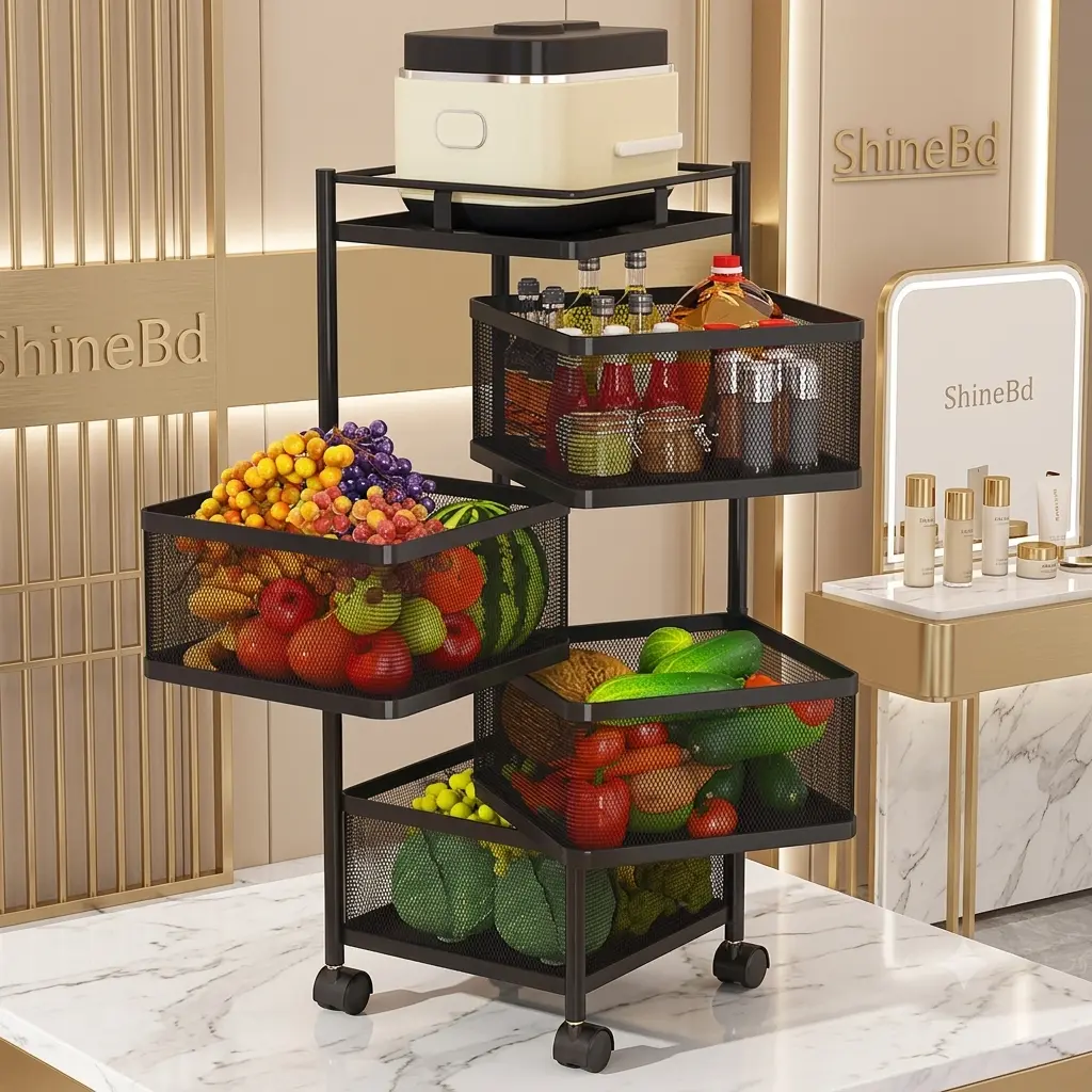 "4 Layer Square Shape Kitchen Rack "