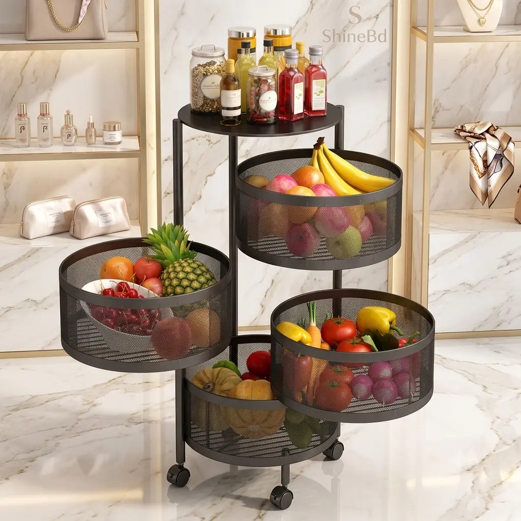 "4 Layer Round Shape Kitchen Rack "