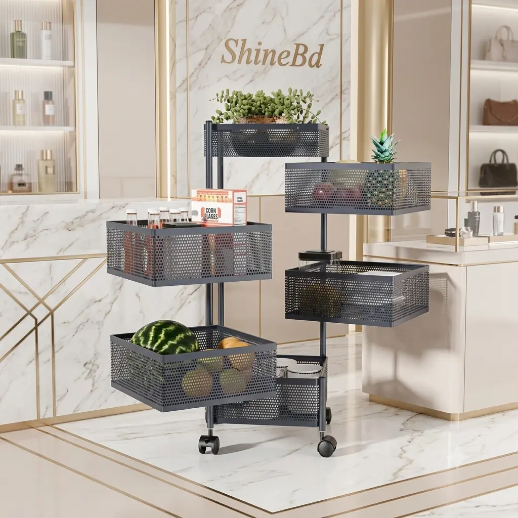 5 Layer Square Shape Kitchen Rack