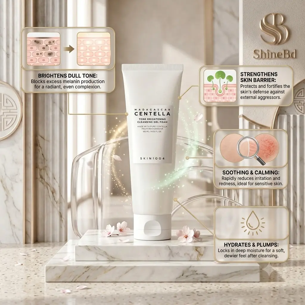 Centella tone brighting cleansing gel foam