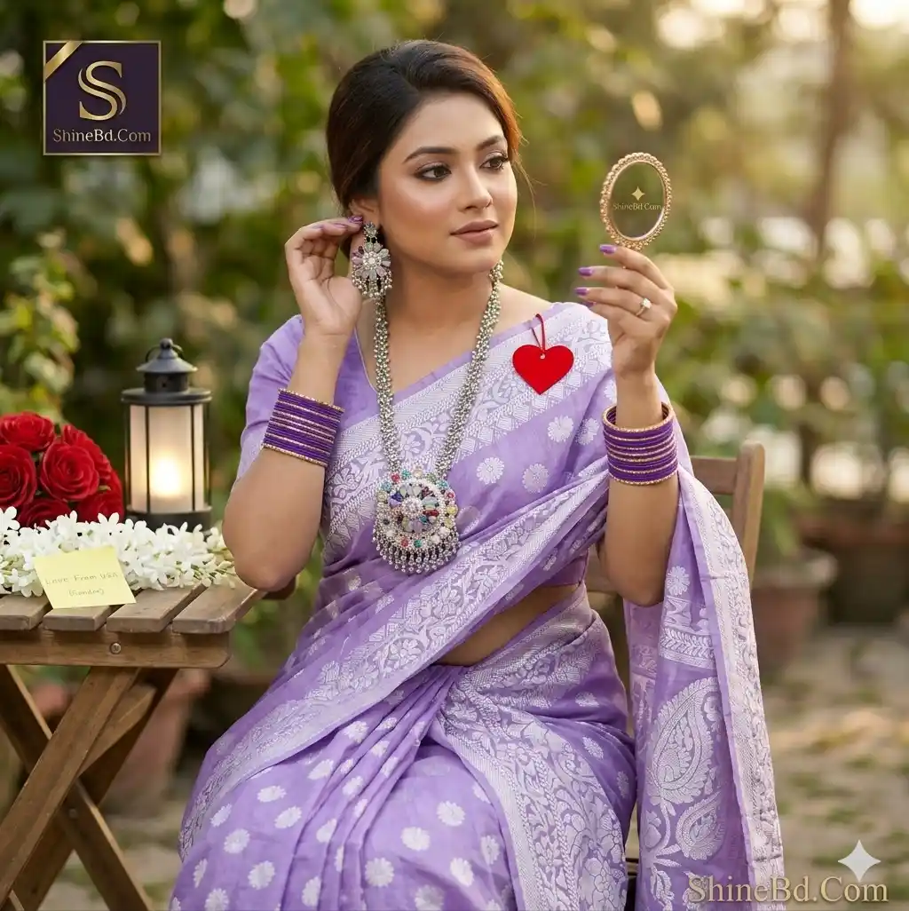 Premium Silk Katan Saree Combo Set - Lavender