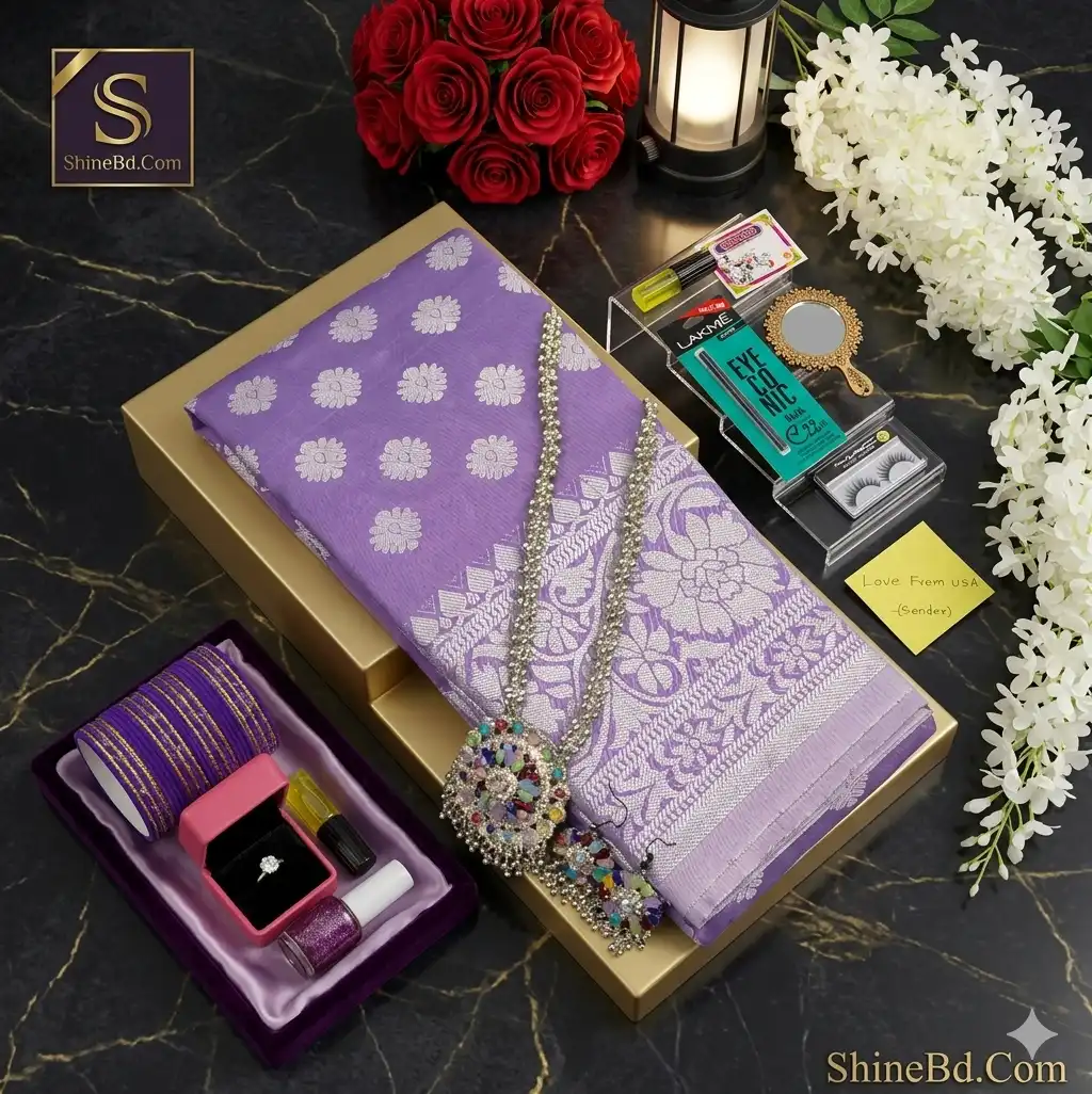 Premium Silk Katan Saree Combo Set - Lavender