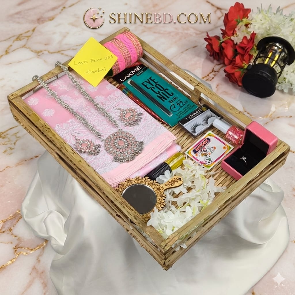 Premium Silk Katan Saree Combo Set - Light Pink