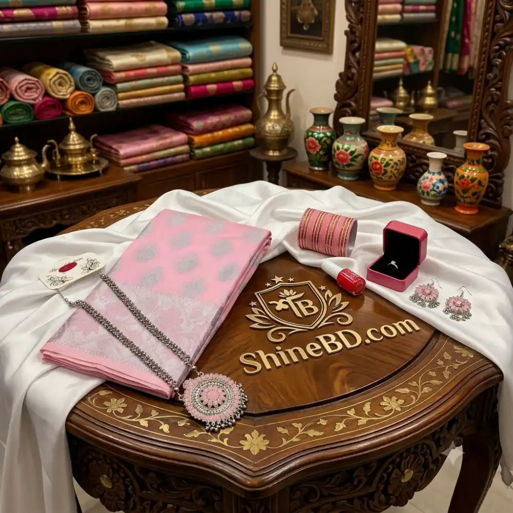 Premium Silk Katan Saree Combo Pack – Pink