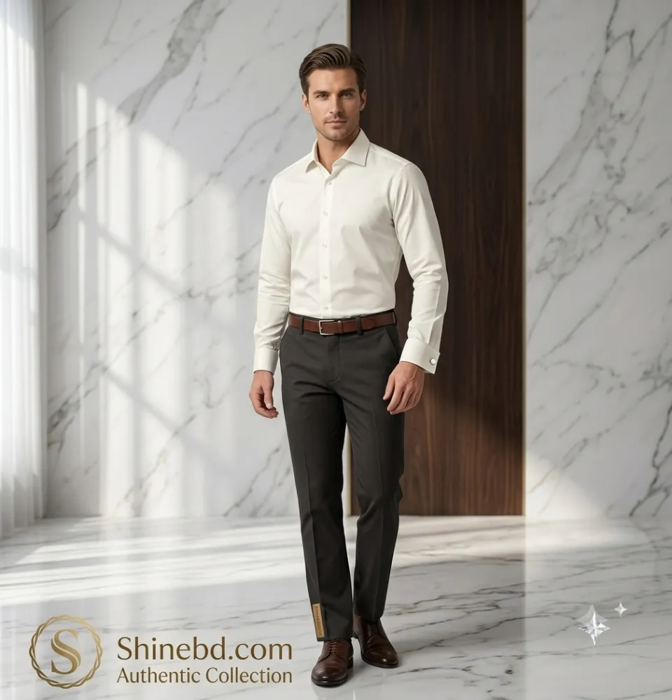 Premium Shirt & Pant Combo (Formal / Casual) (White & Black)