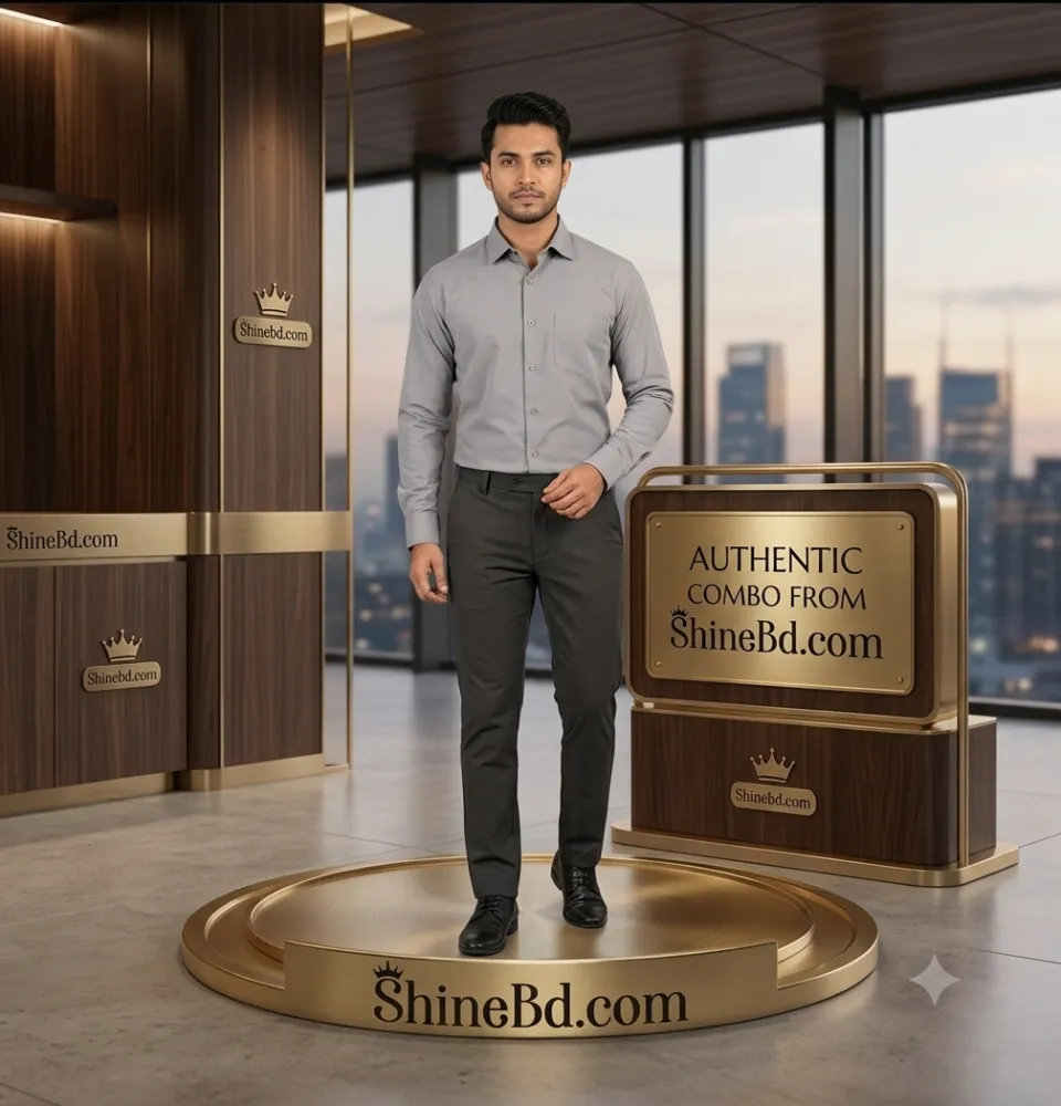 Premium Shirt & Pant Combo (Formal / Casual) (Ash & Black)