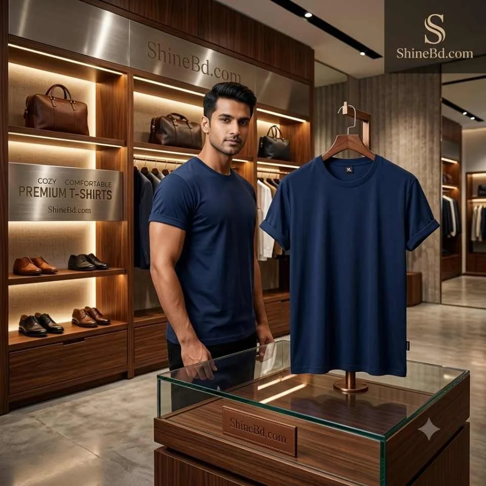 Men's Premium Solid T-Shirt- Navy