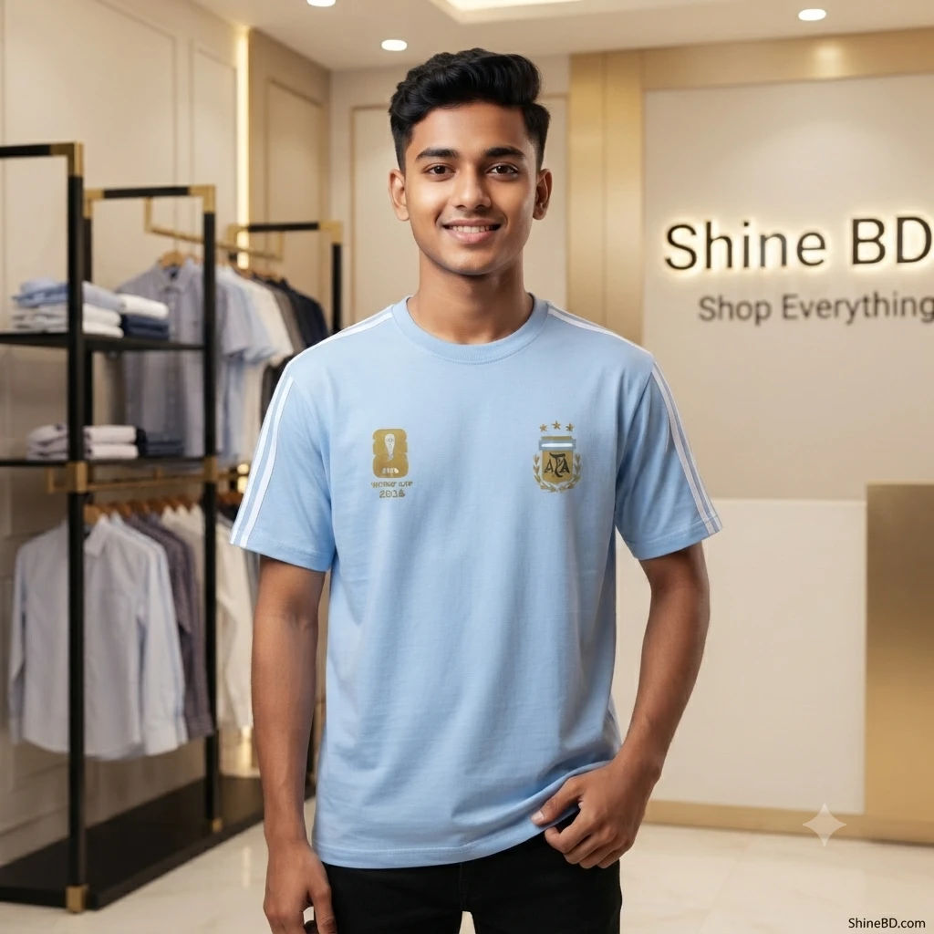 Premium Argentina Fan Edition Drop Shoulder Sky Color