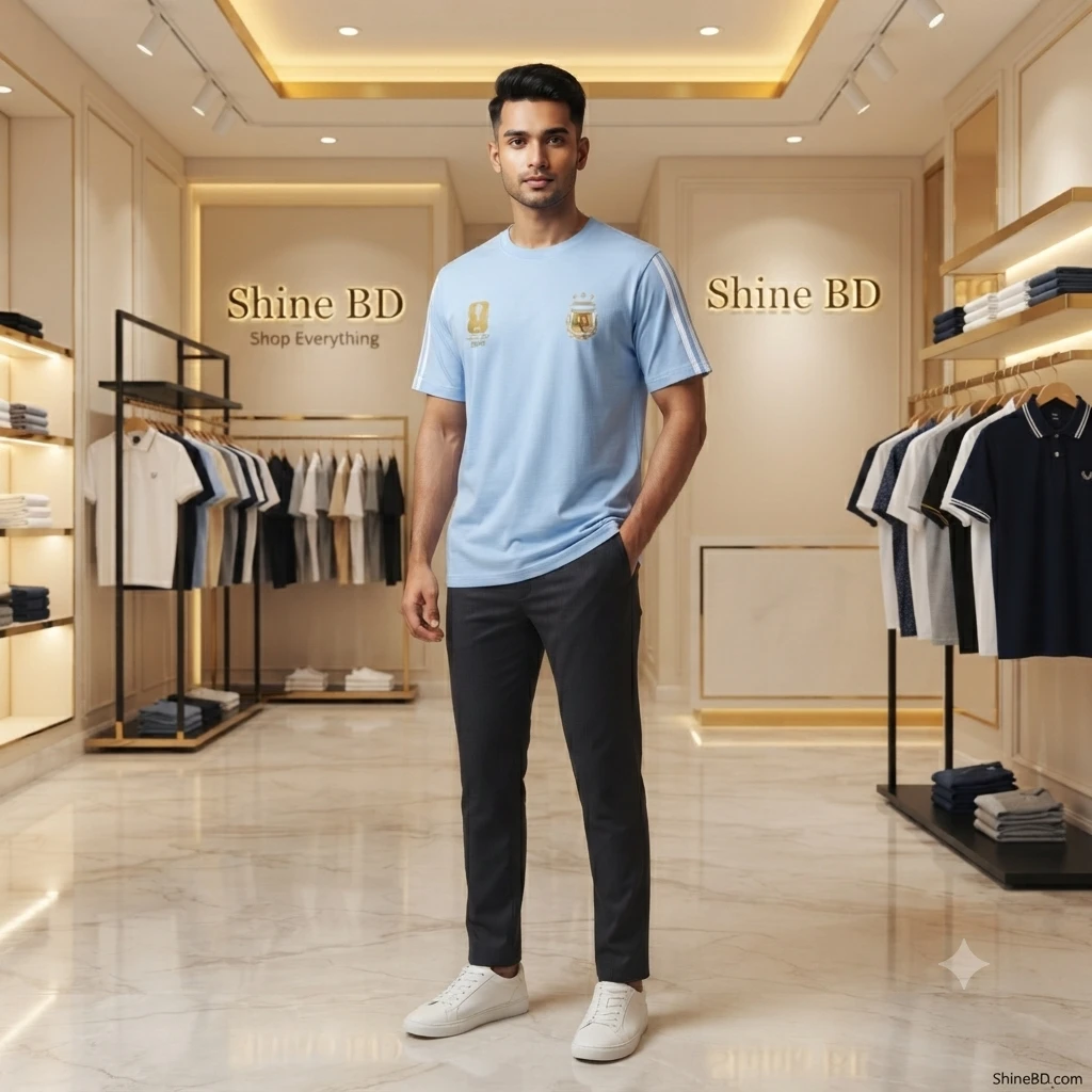 Premium Argentina Fan Edition Drop Shoulder Sky Color