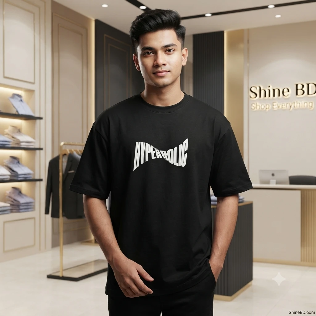 Men's Stylish Premium Drop Shoulder - Black
