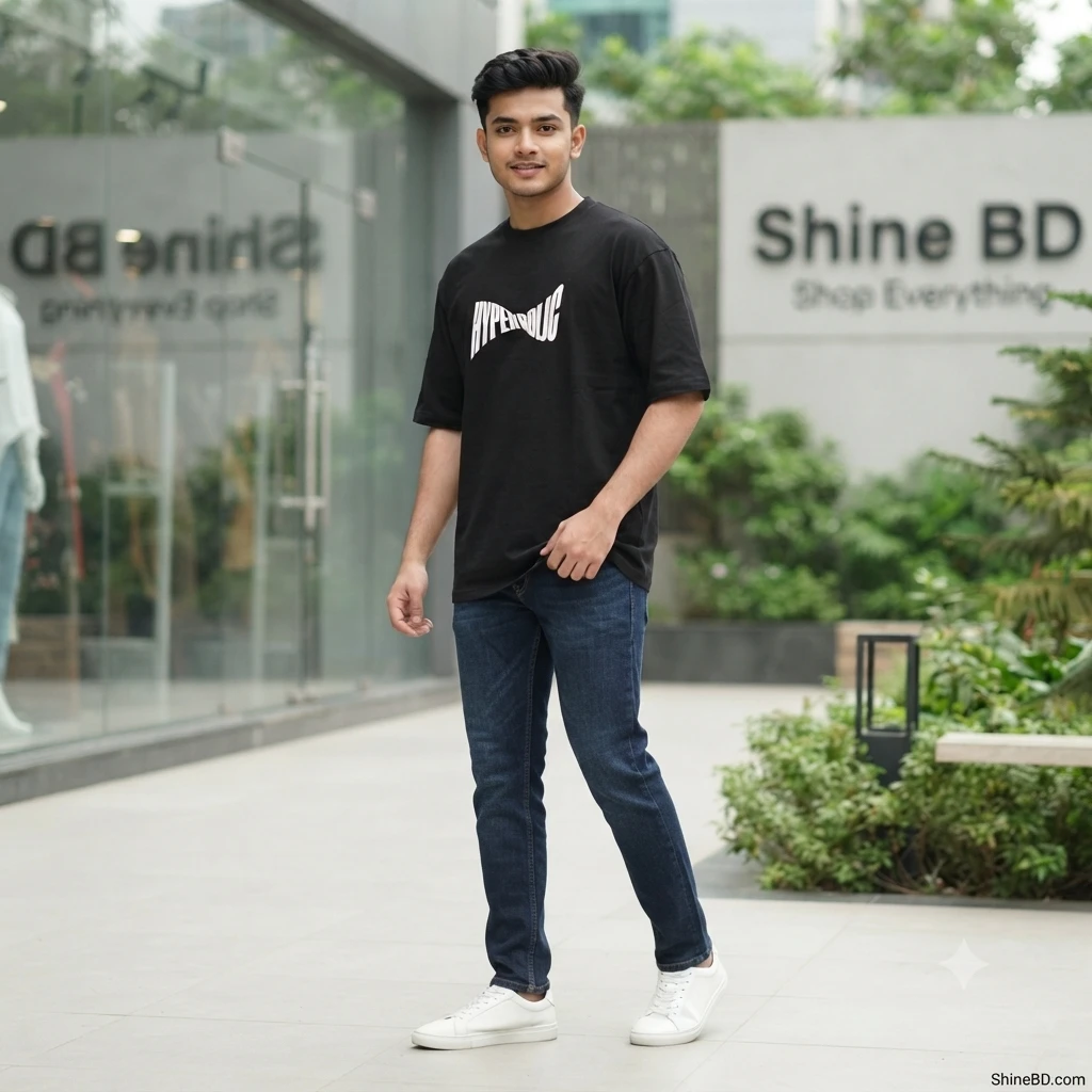 Men's Stylish Premium Drop Shoulder - Black