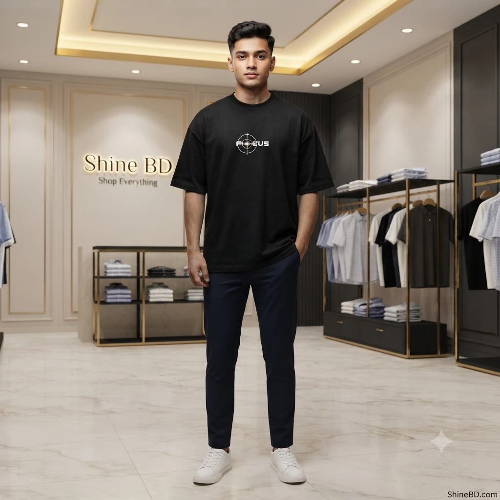 Men's Stylish Premium Drop Shoulder - Black