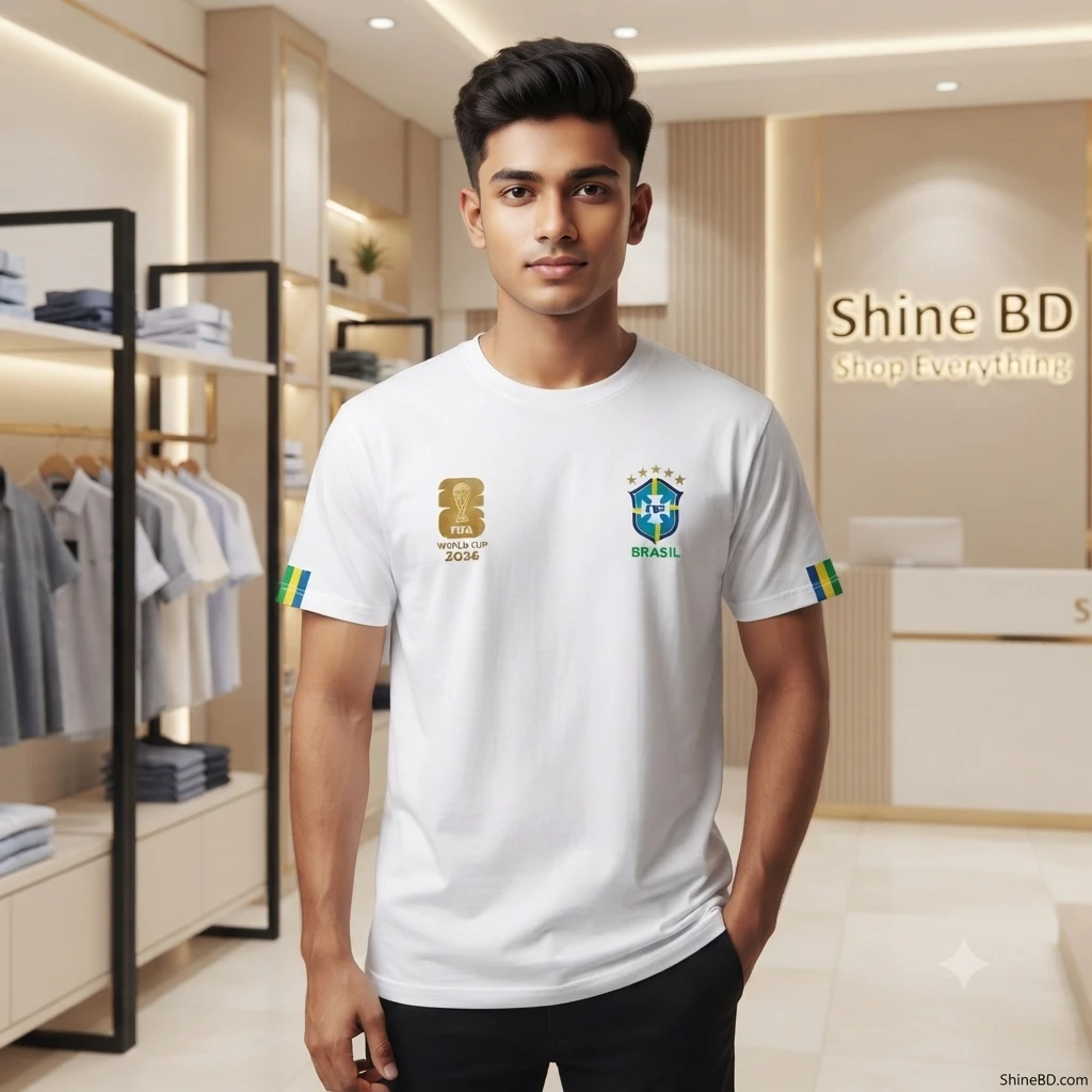 Premium Brazil Fan Edition Drop Shoulder White Color