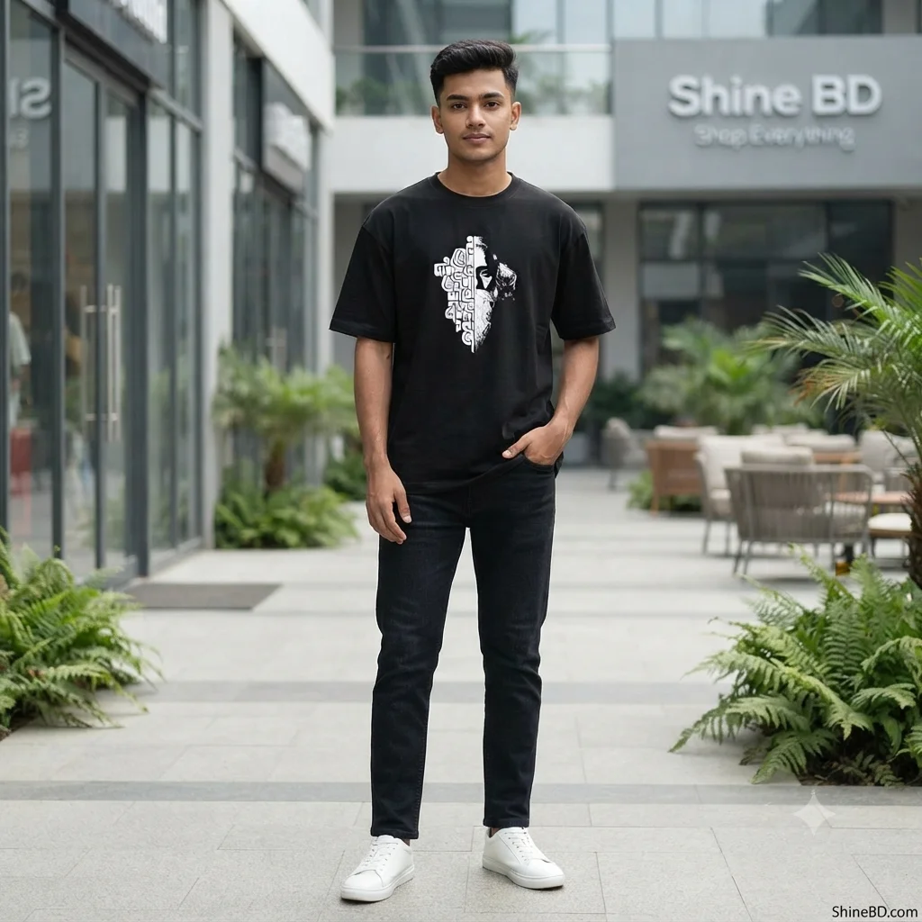 Men's Stylish Premium Drop Shoulder - Black