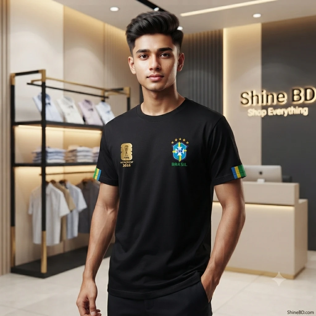 Premium Brazil Fan Edition Drop Shoulder Black Color