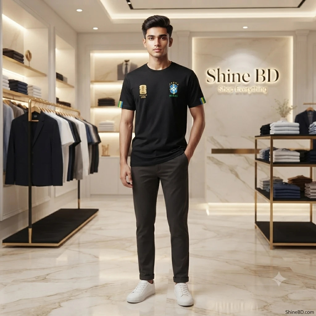 Premium Brazil Fan Edition Drop Shoulder Black Color