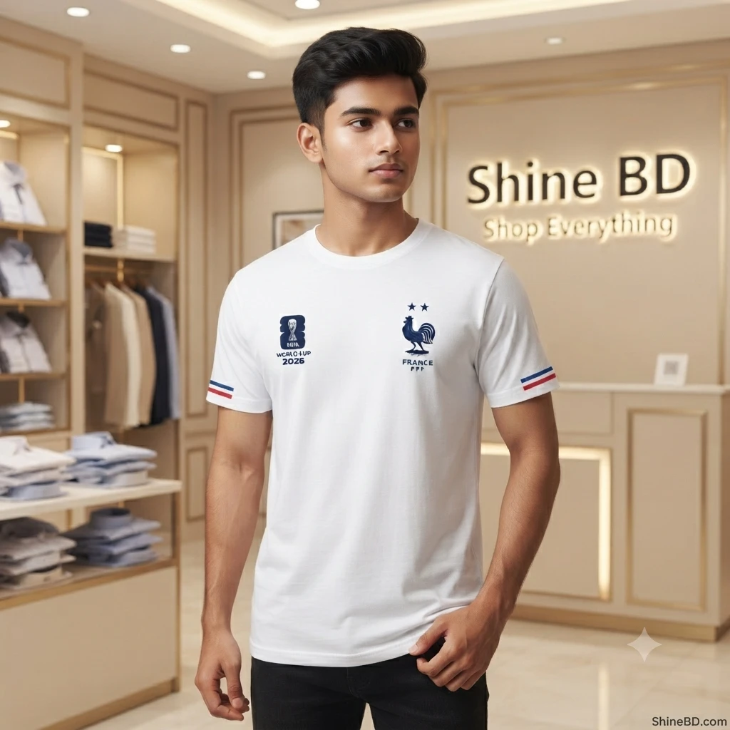 Premium France Fan Edition Drop Shoulder White Color