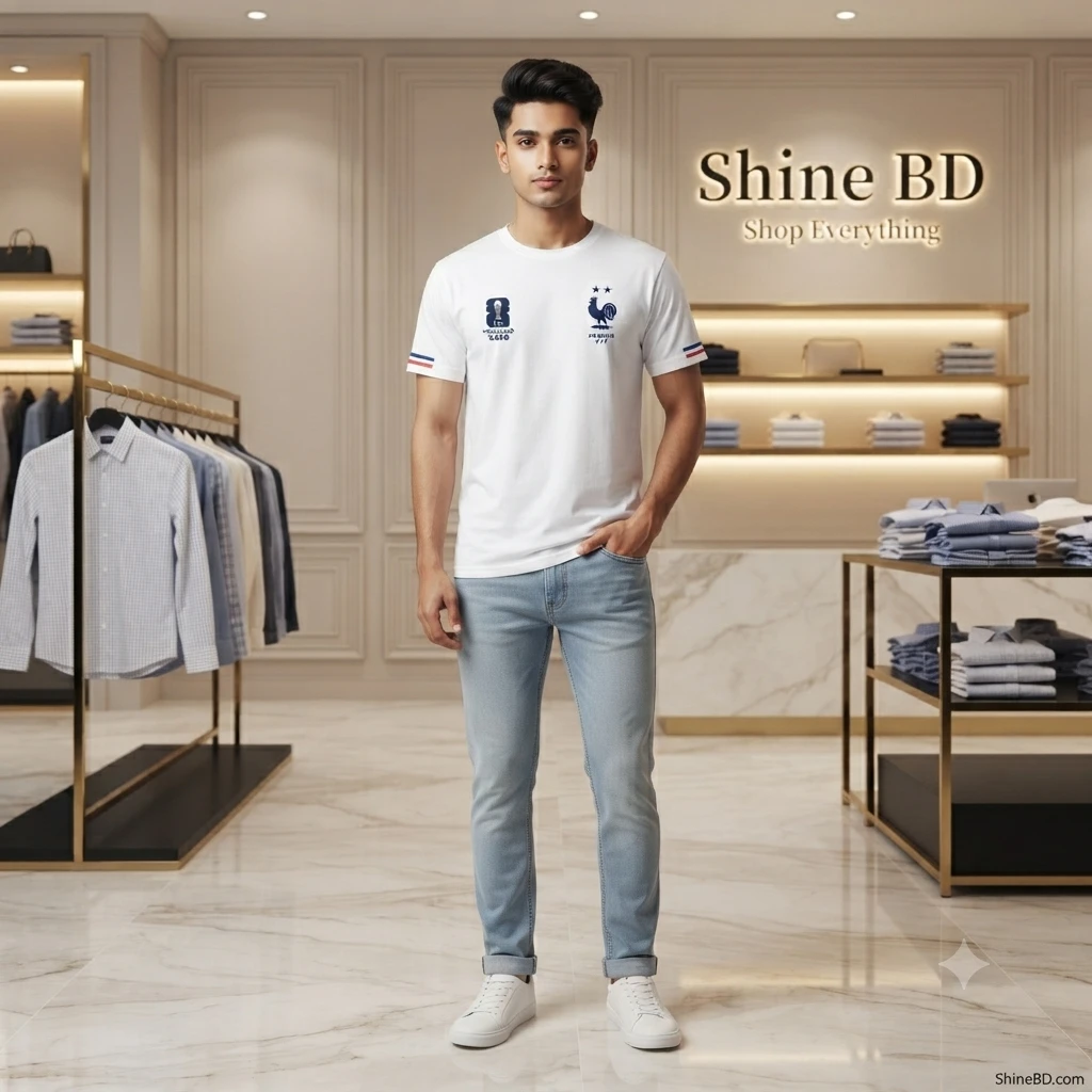 Premium France Fan Edition Drop Shoulder White Color