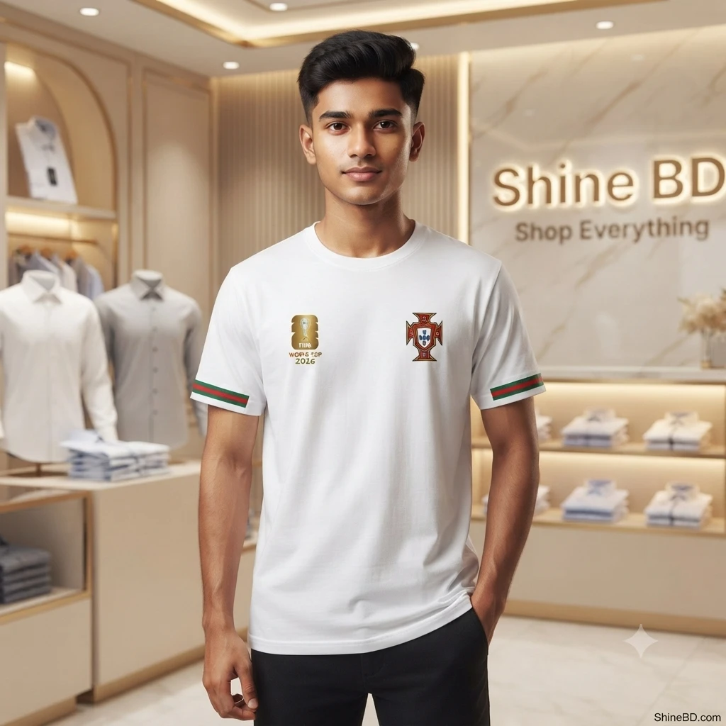Premium Portugal Fan Edition Drop Shoulder White Color