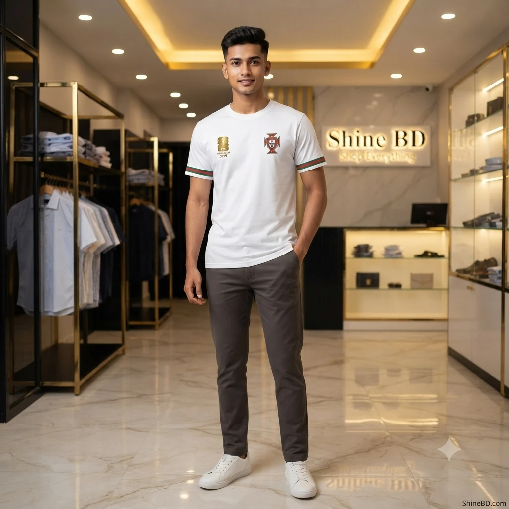 Premium Portugal Fan Edition Drop Shoulder White Color