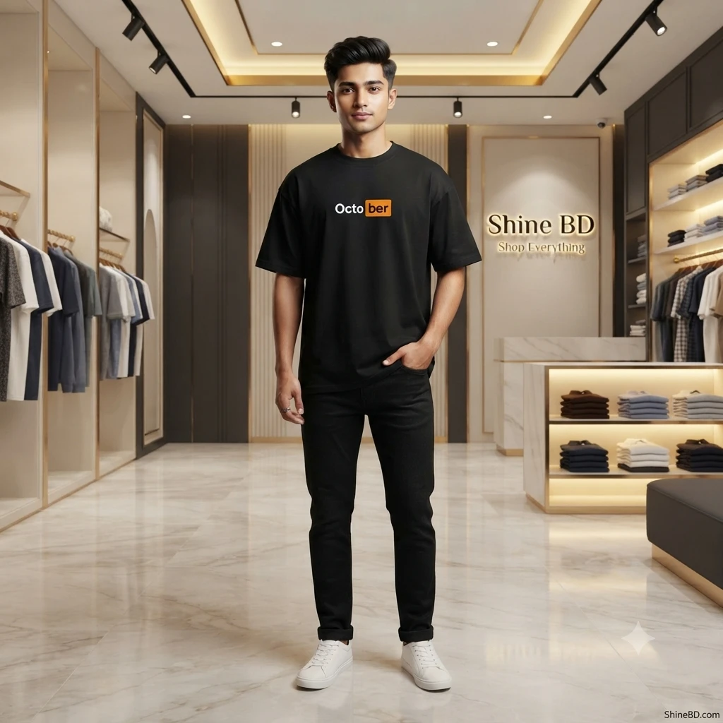Men's Stylish Premium Drop Shoulder - Black
