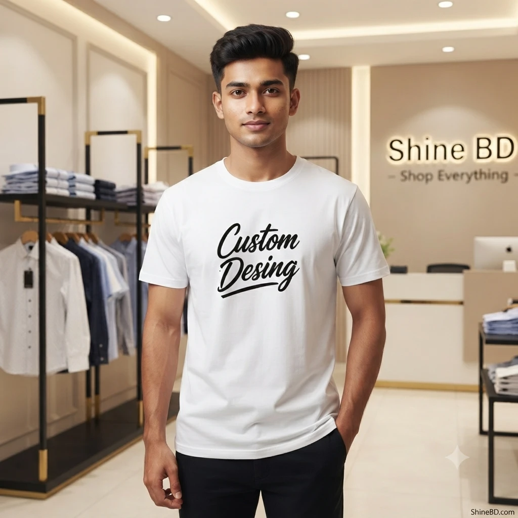 FIFA World Cup Special: 100% Cotton Custom Drop-Shoulder T-Shirt (Customize With Your Own Design) White