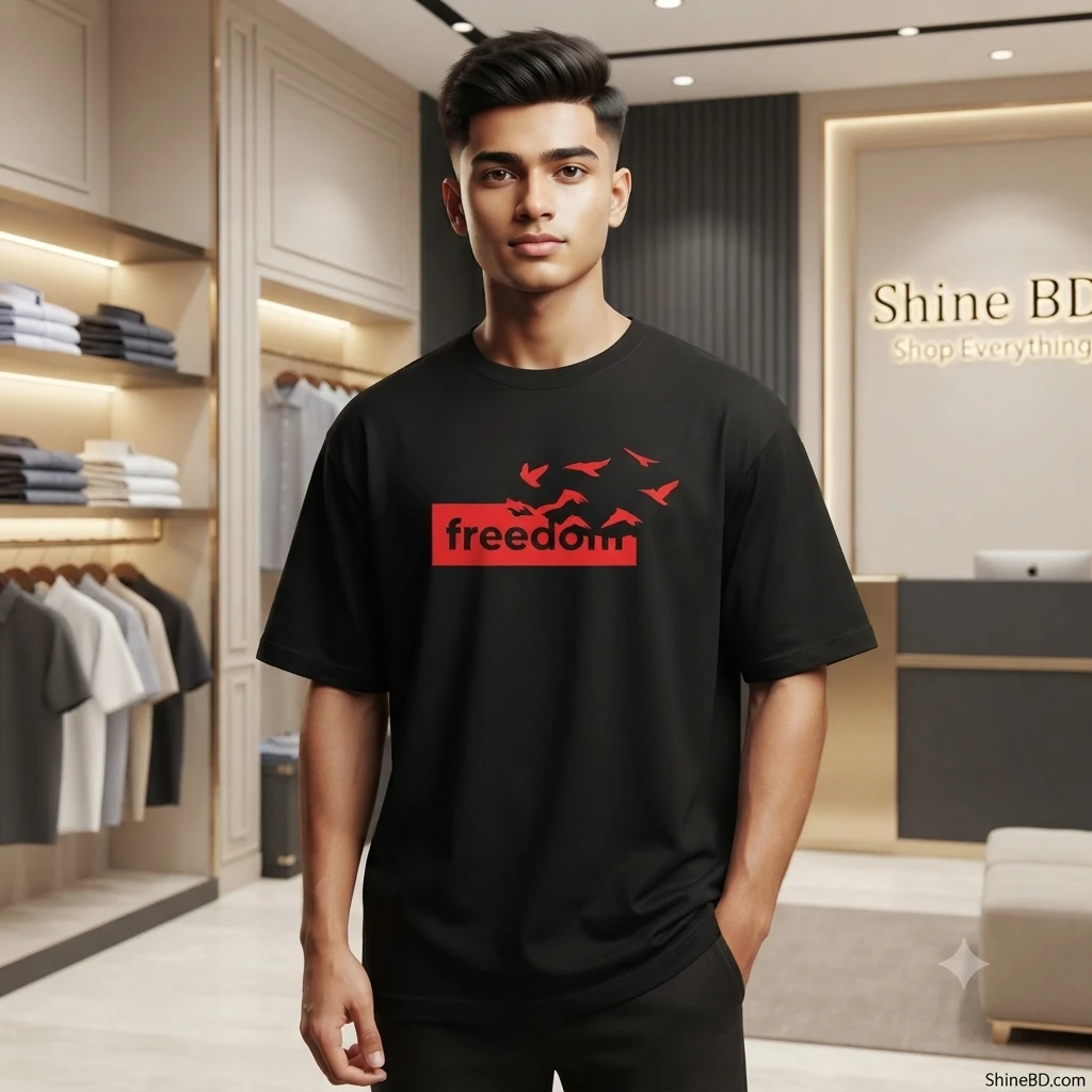 Men's Stylish Premium Drop Shoulder - Black