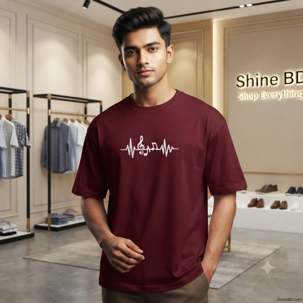 Men's Stylish Drop Shoulder- Maroon