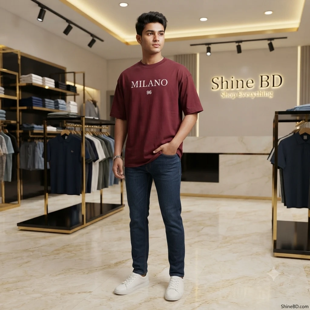 Men's Stylish Drop Shoulder- Maroon