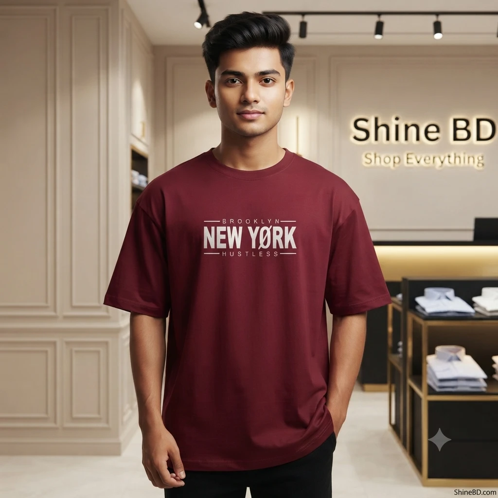 Men's Stylish Drop Shoulder- Maroon