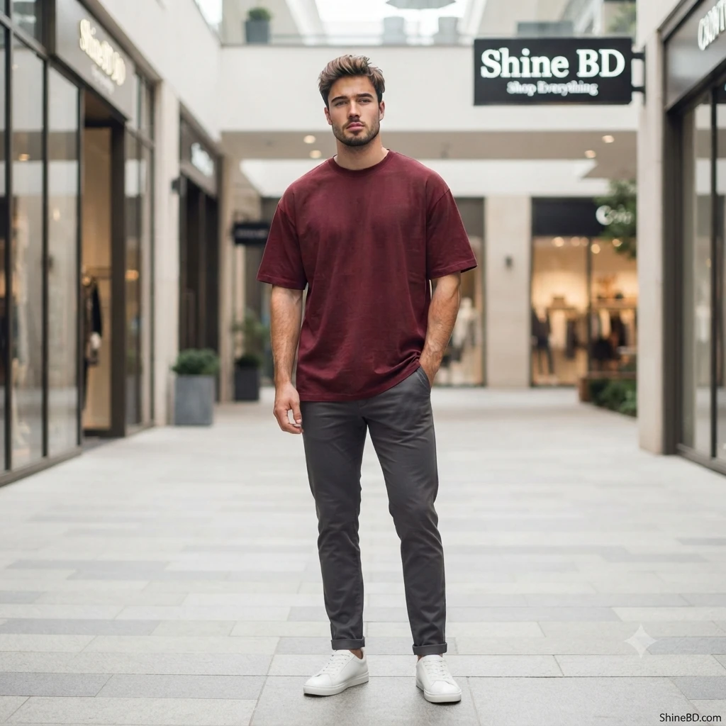 Solid dropshoulder T-shirt