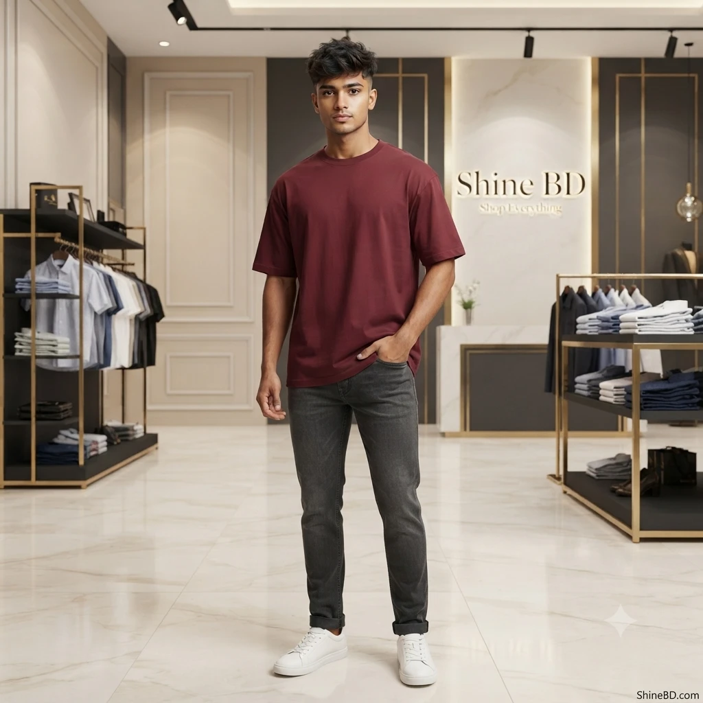 Solid dropshoulder T-shirt