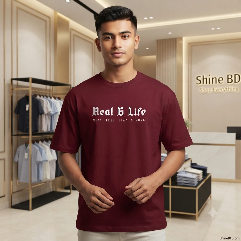 Men's Stylish Drop Shoulder- Maroon