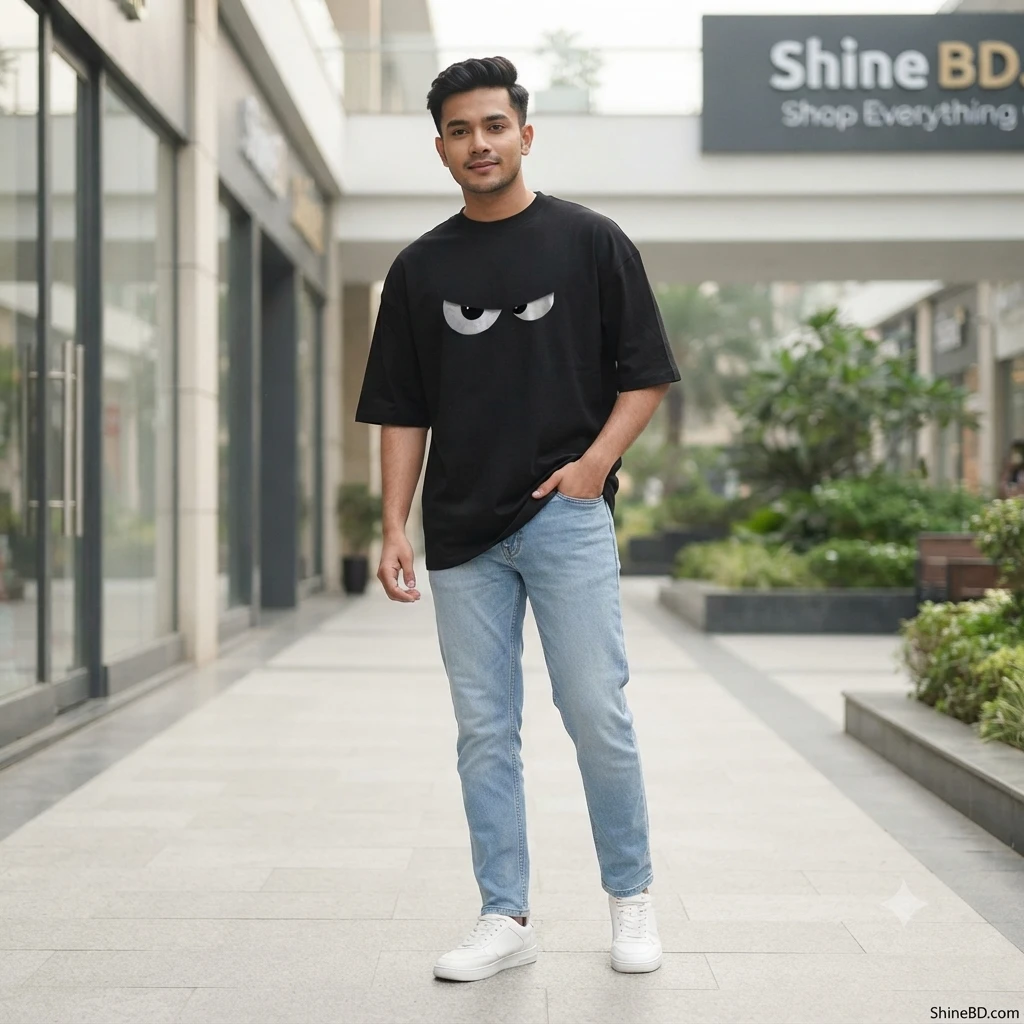 Men's Stylish Drop Shoulder (Black)