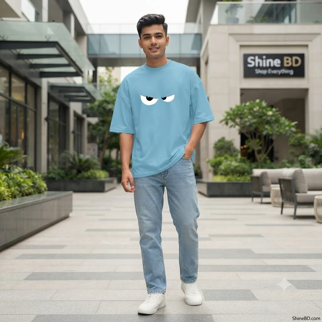 Men's Stylish Drop Shoulder (Sky)