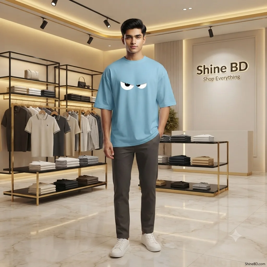 Men's Stylish Drop Shoulder (Sky)