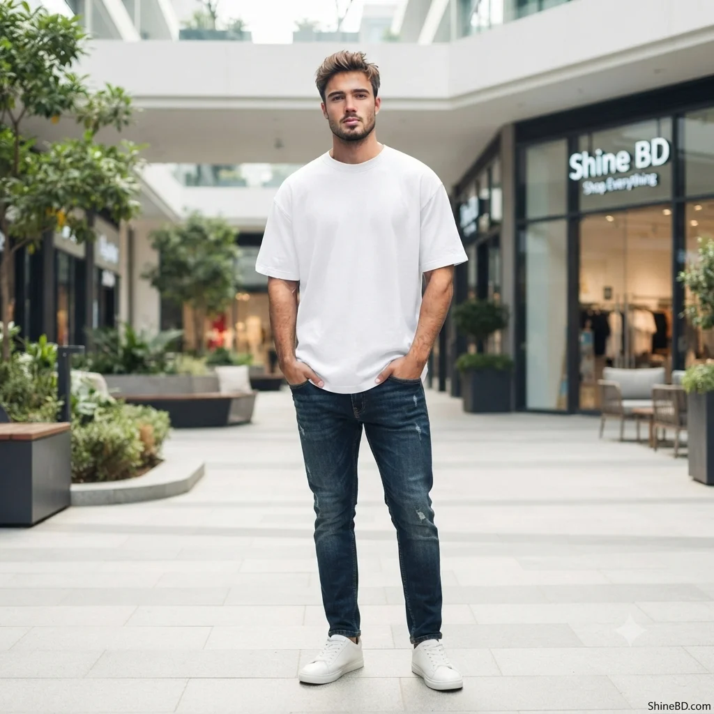 Solid dropshoulder T-shirt