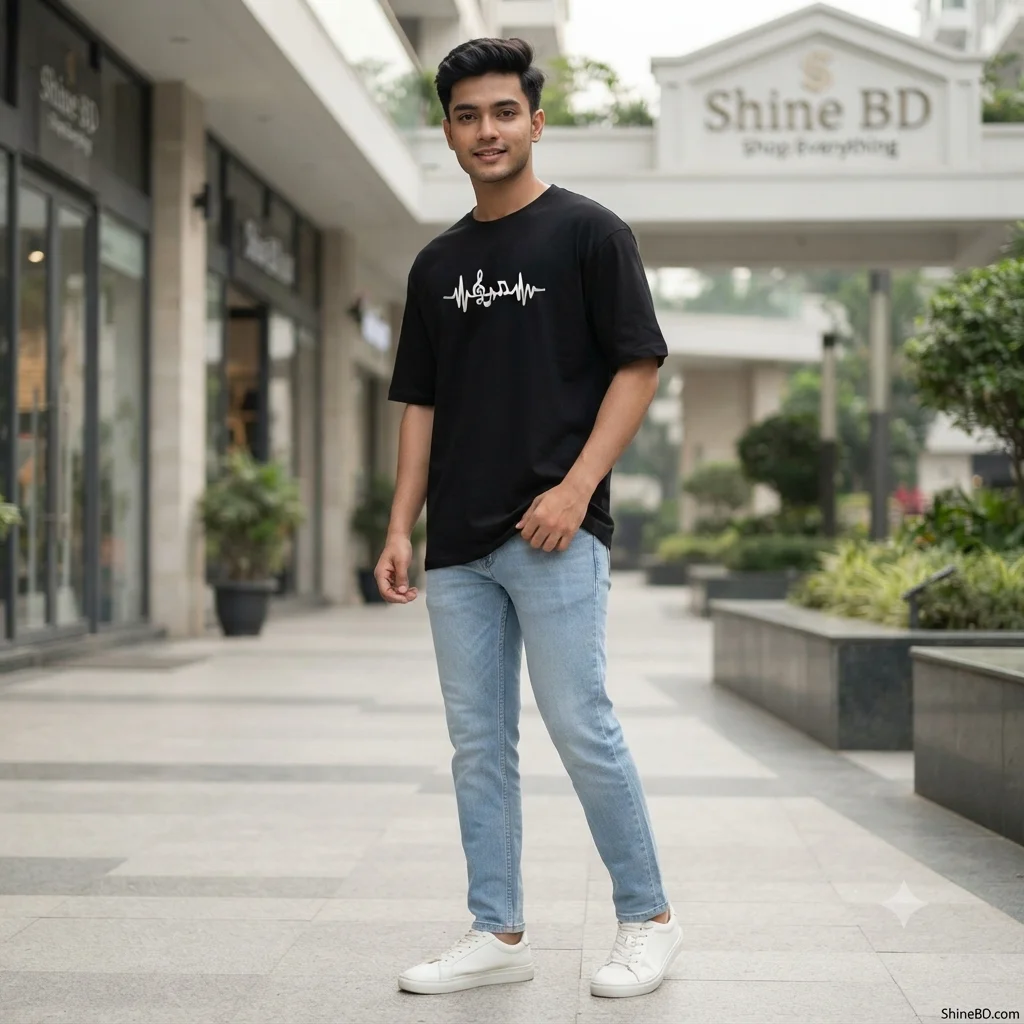 Men's Stylish Drop Shoulder- Black