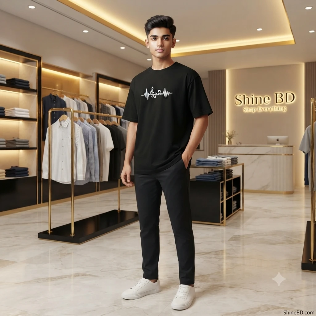 Men's Stylish Drop Shoulder- Black