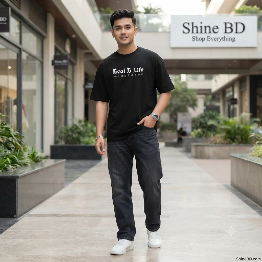 Men's Stylish Drop Shoulder- Black