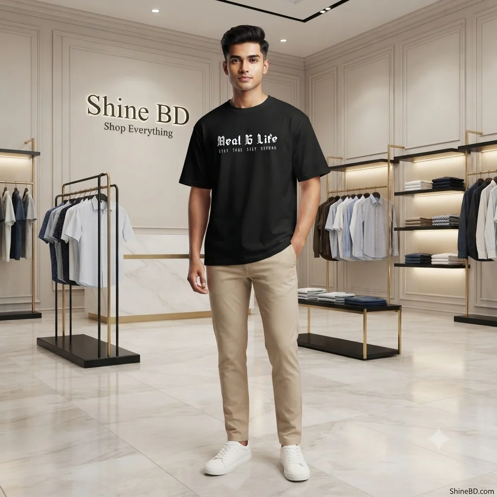 Men's Stylish Drop Shoulder- Black
