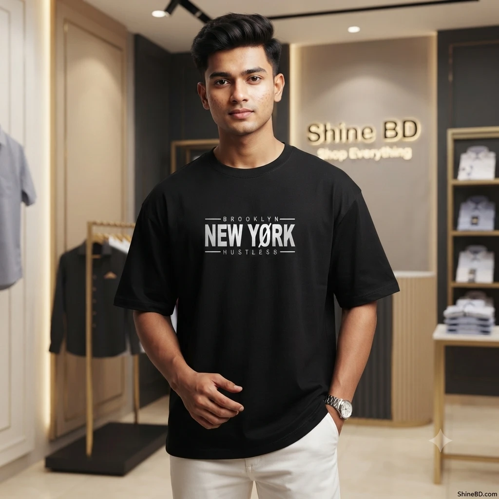 Men's Stylish Drop Shoulder- Black