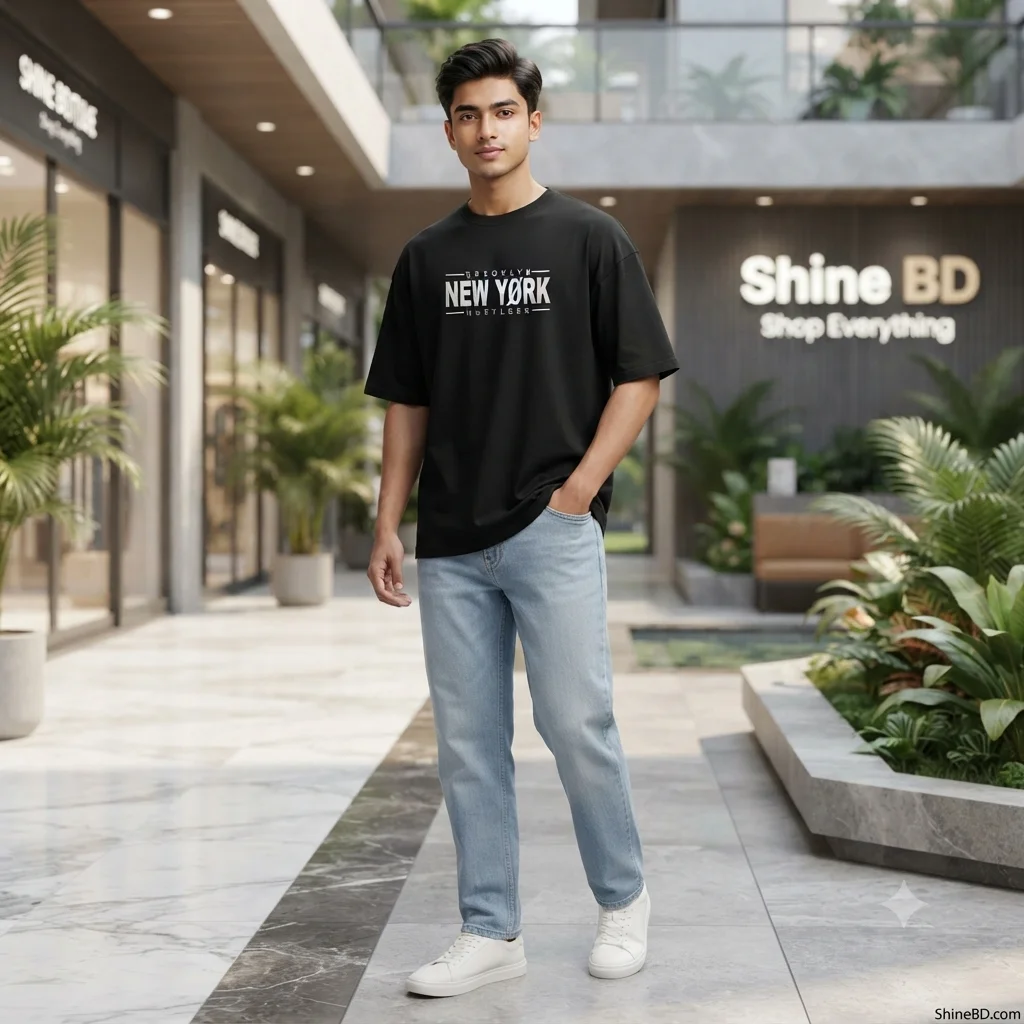 Men's Stylish Drop Shoulder- Black