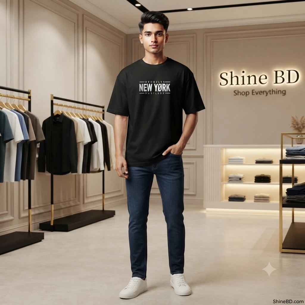 Men's Stylish Drop Shoulder- Black