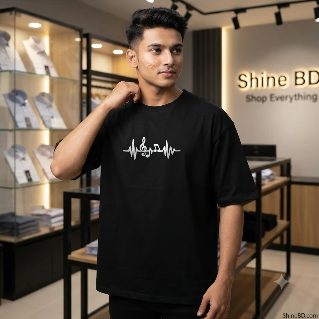 Men's Stylish Drop Shoulder- Black