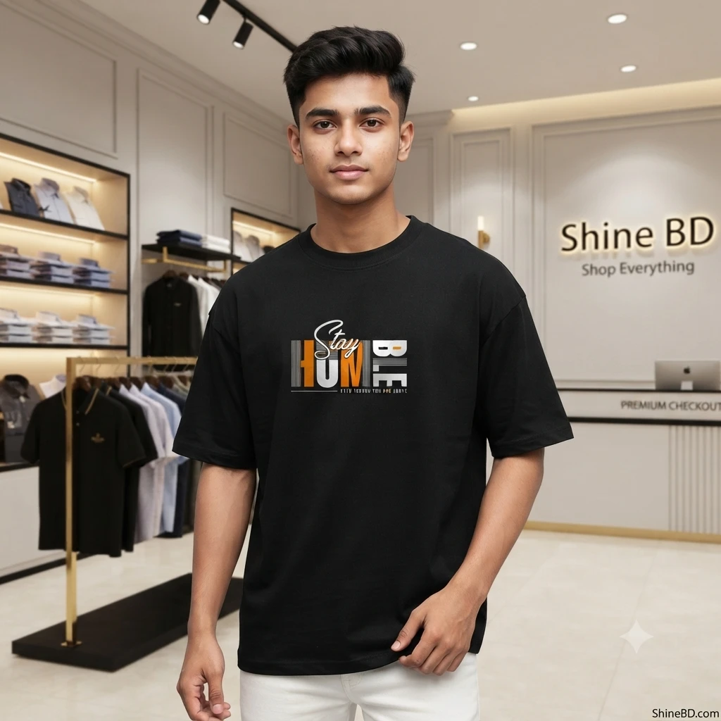 Men's Stylish Drop Shoulder- Black