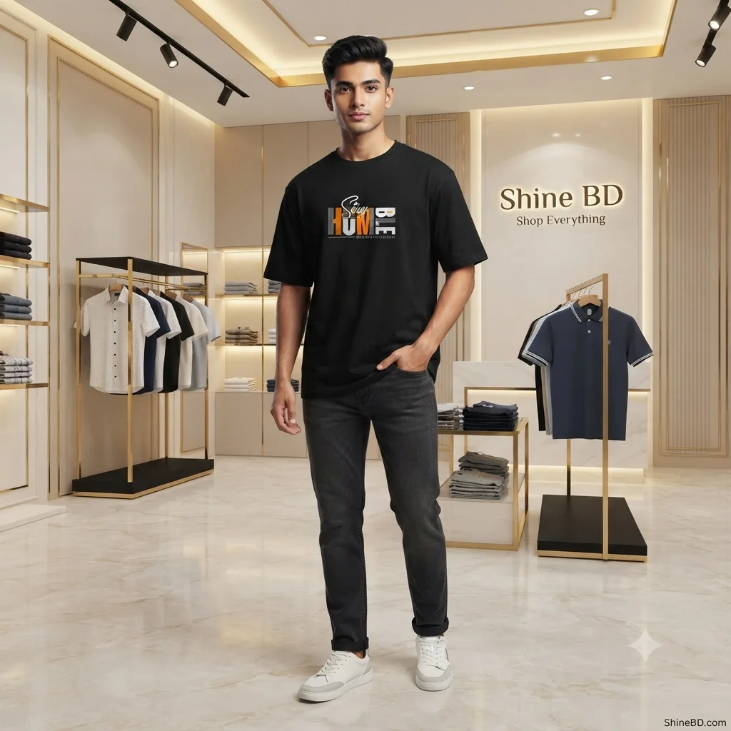 Men's Stylish Drop Shoulder- Black