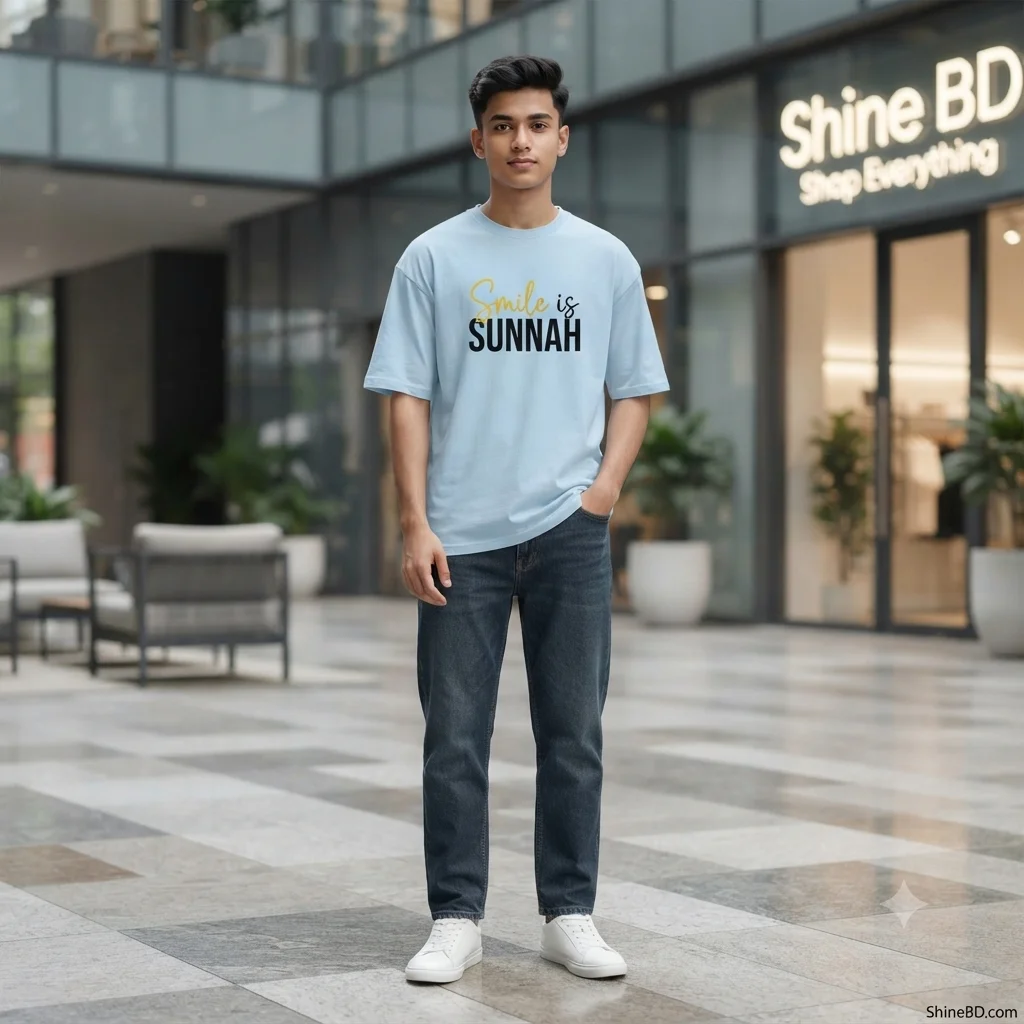 Men's Stylish Drop Shoulder- Sky Blue