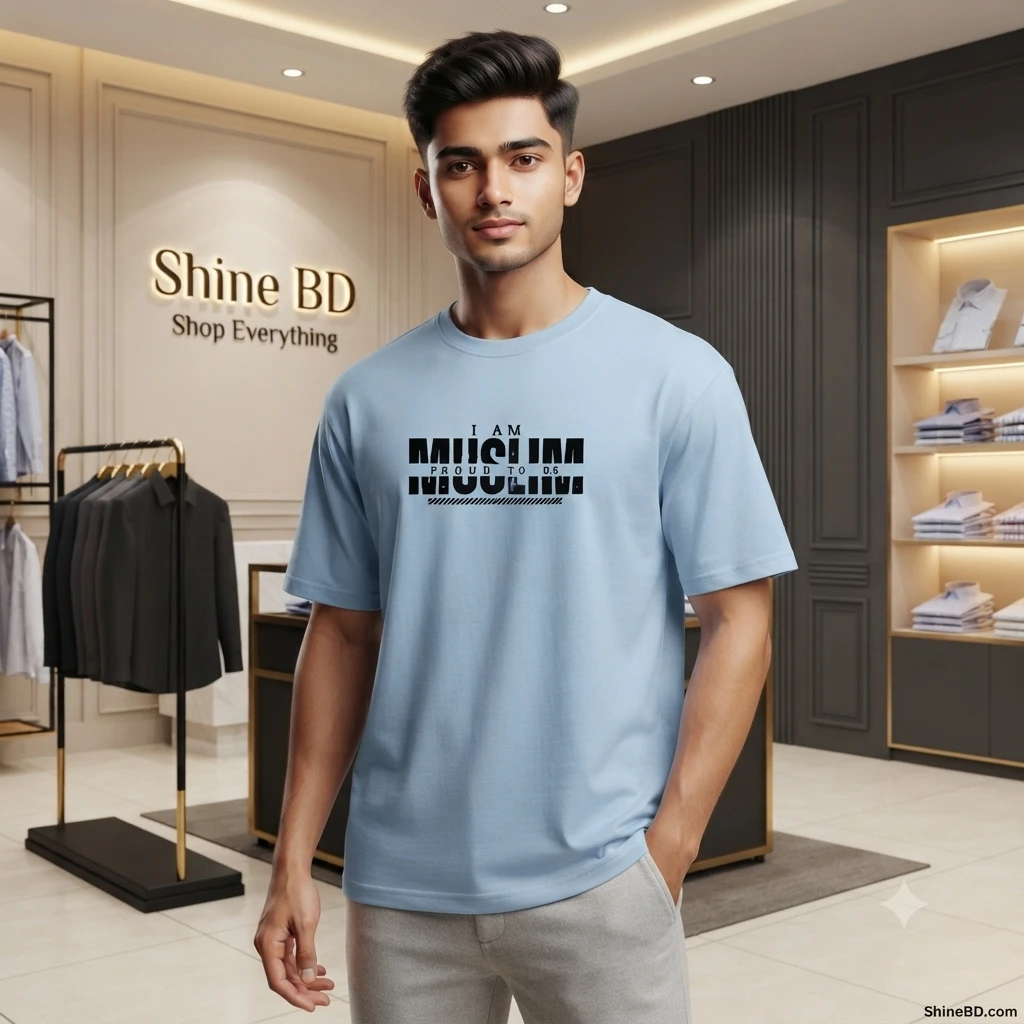 Men's Stylish Drop Shoulder- Sky Blue